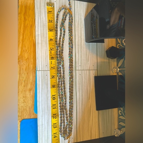 Stunning 5 strand vintage irredescent crystal bead necklace - Picture 6 of 8